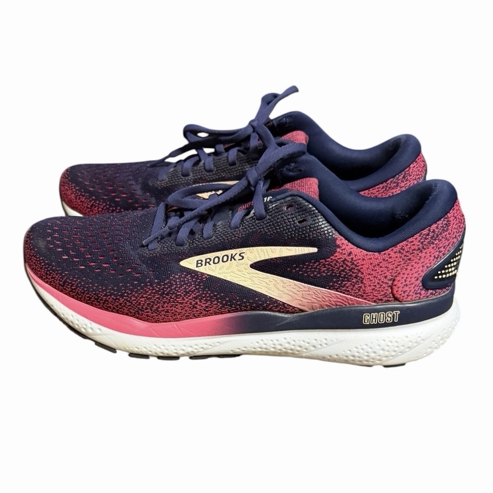 Brooks Ghost 16 Shoes Womens Size 11 B‎ Blue Pink Running Walking Gym Sneakers